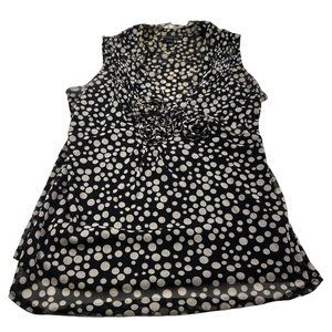 INC International Concepts Women's Sz Lrg Blouse Lined Sleeveless Black Preowned